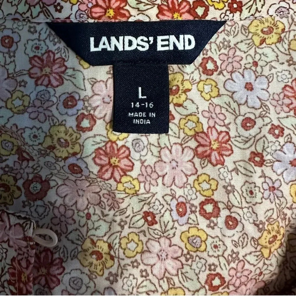 Lands' End Floral Blouse - Pink and Cream - Picture 3 of 6